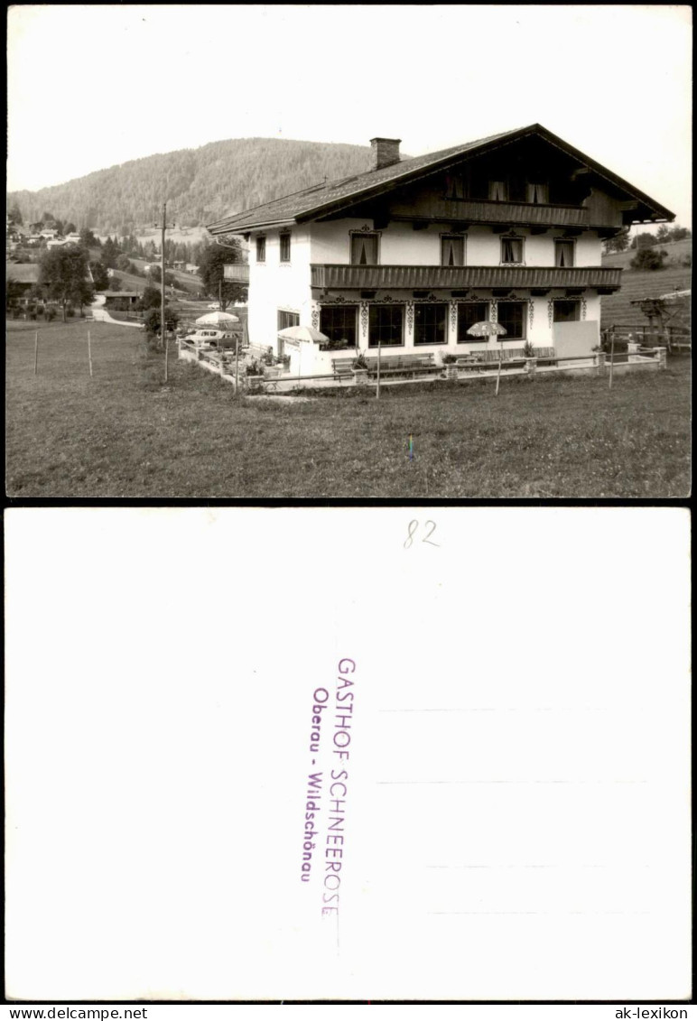 Ansichtskarte Oberau-Wildschönau Tirol GASTHOF SCHNEEROSE - Fotokarte 1961 - Andere & Zonder Classificatie