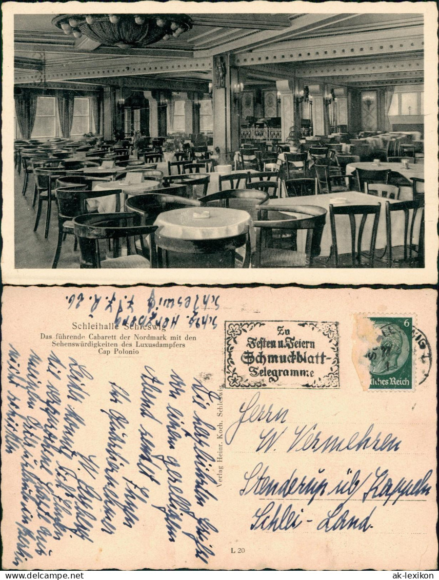 Schleswig (Sleswig/Slesvig) Schleihalle Schleswig - Restaurant 1938 - Autres & Non Classés