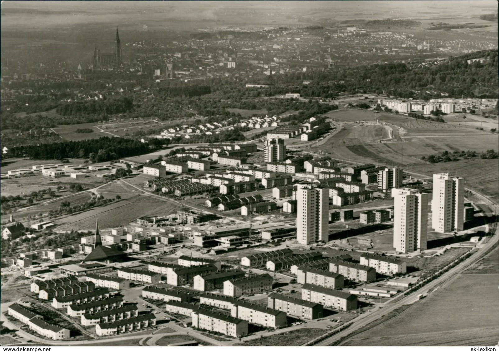 Ansichtskarte Ulm A. D. Donau Luftbild Neubaugebiet Braunland 1962 - Ulm