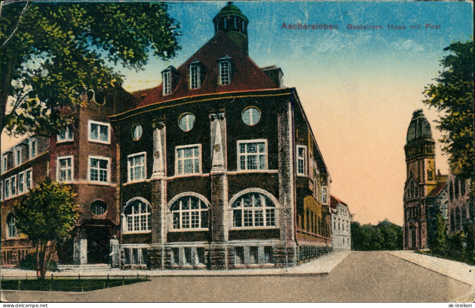 Ansichtskarte Aschersleben Straßenpartie Bestehorn Haus Mit Post 1942 - Altri & Non Classificati