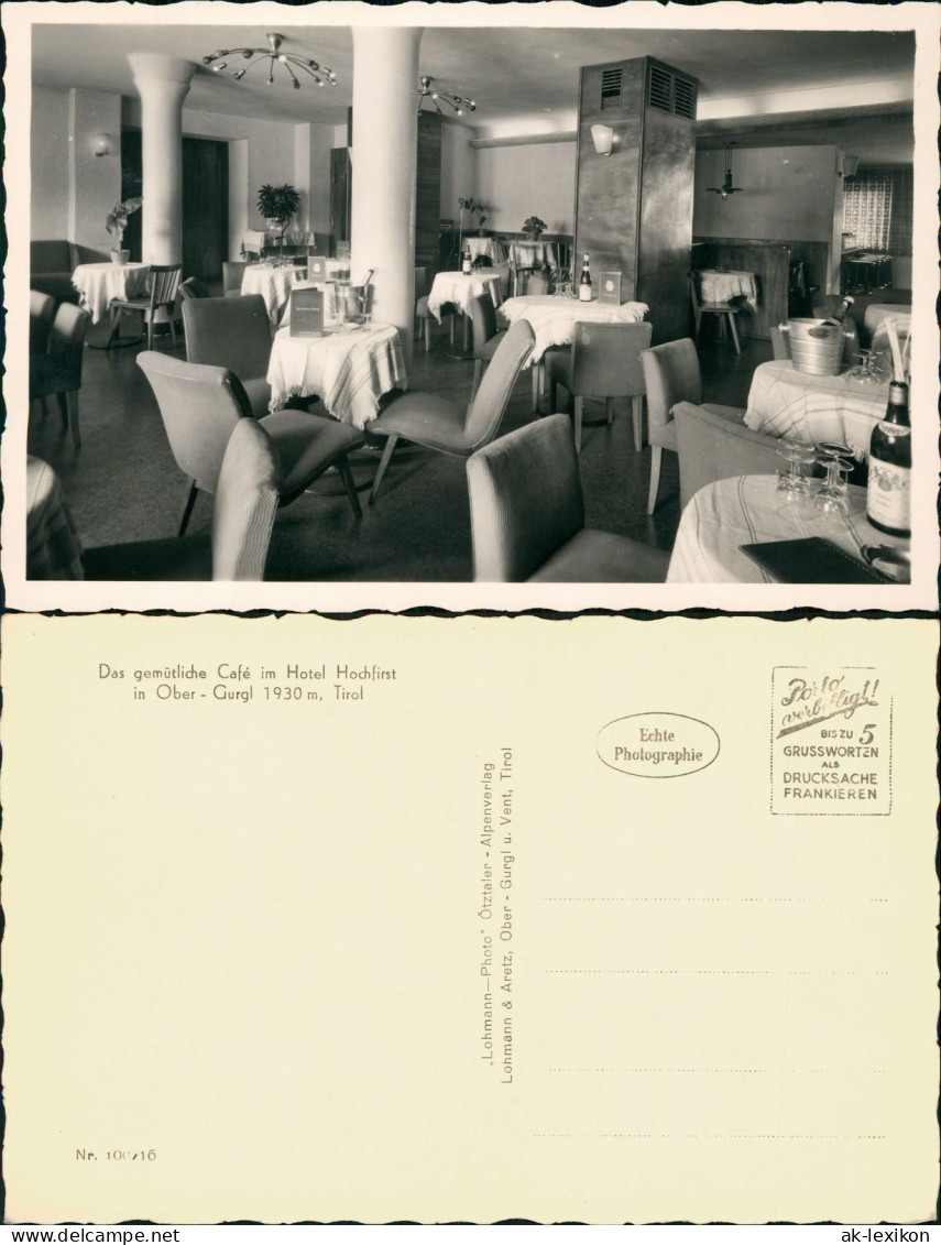 Ansichtskarte Obergurgl Café Im Hotel Hochfirst 1938 - Autres & Non Classés