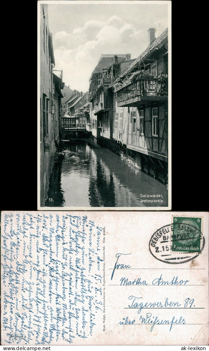 Ansichtskarte Salzwedel Jeetzepartie. 1936  Gel. Bahnpoststempel - Other & Unclassified