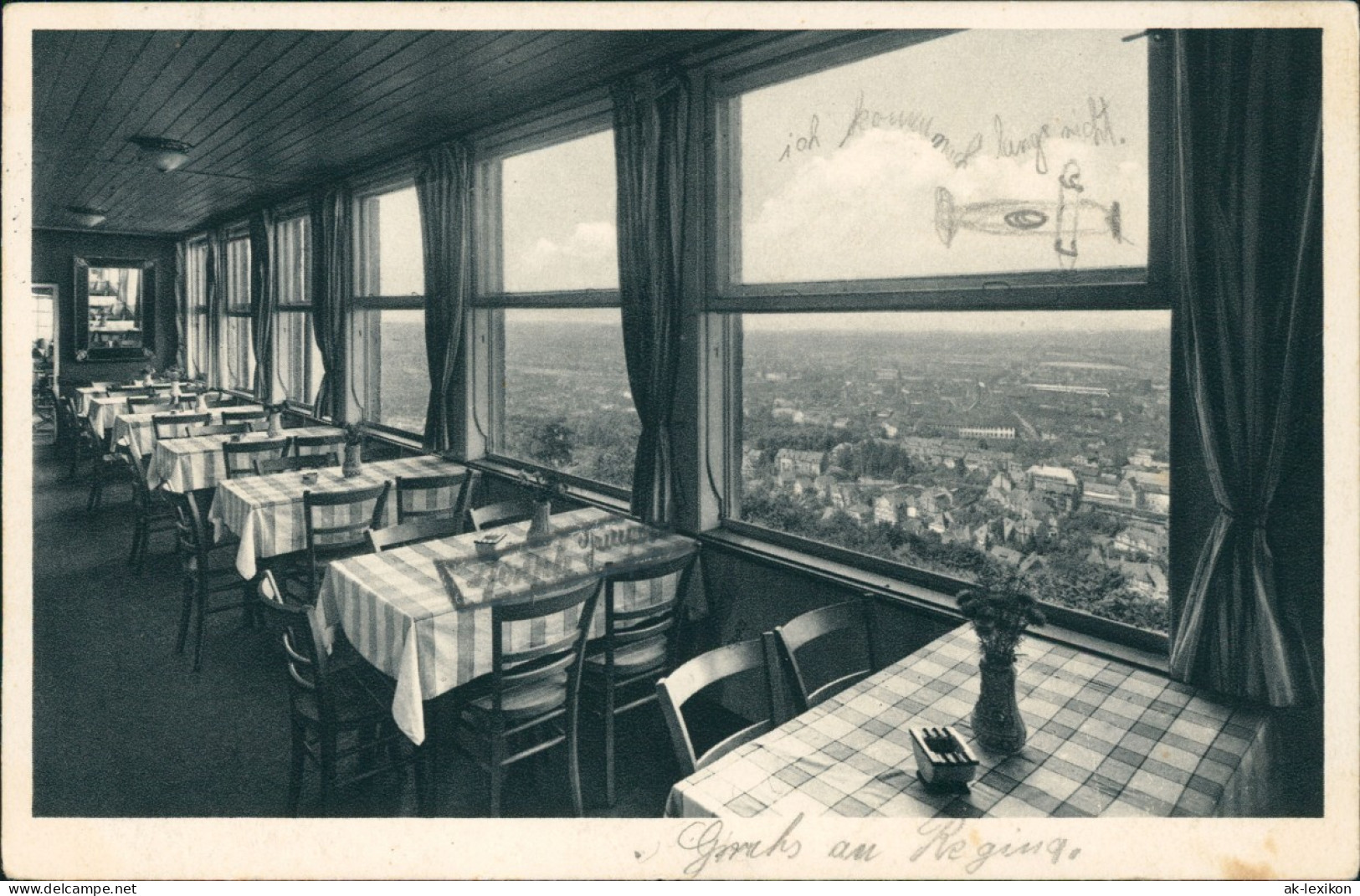 Durlach Karlsruhe Turmberg Restaurant Friedrichshöh 1937  Gel. Bahnpoststempel - Karlsruhe