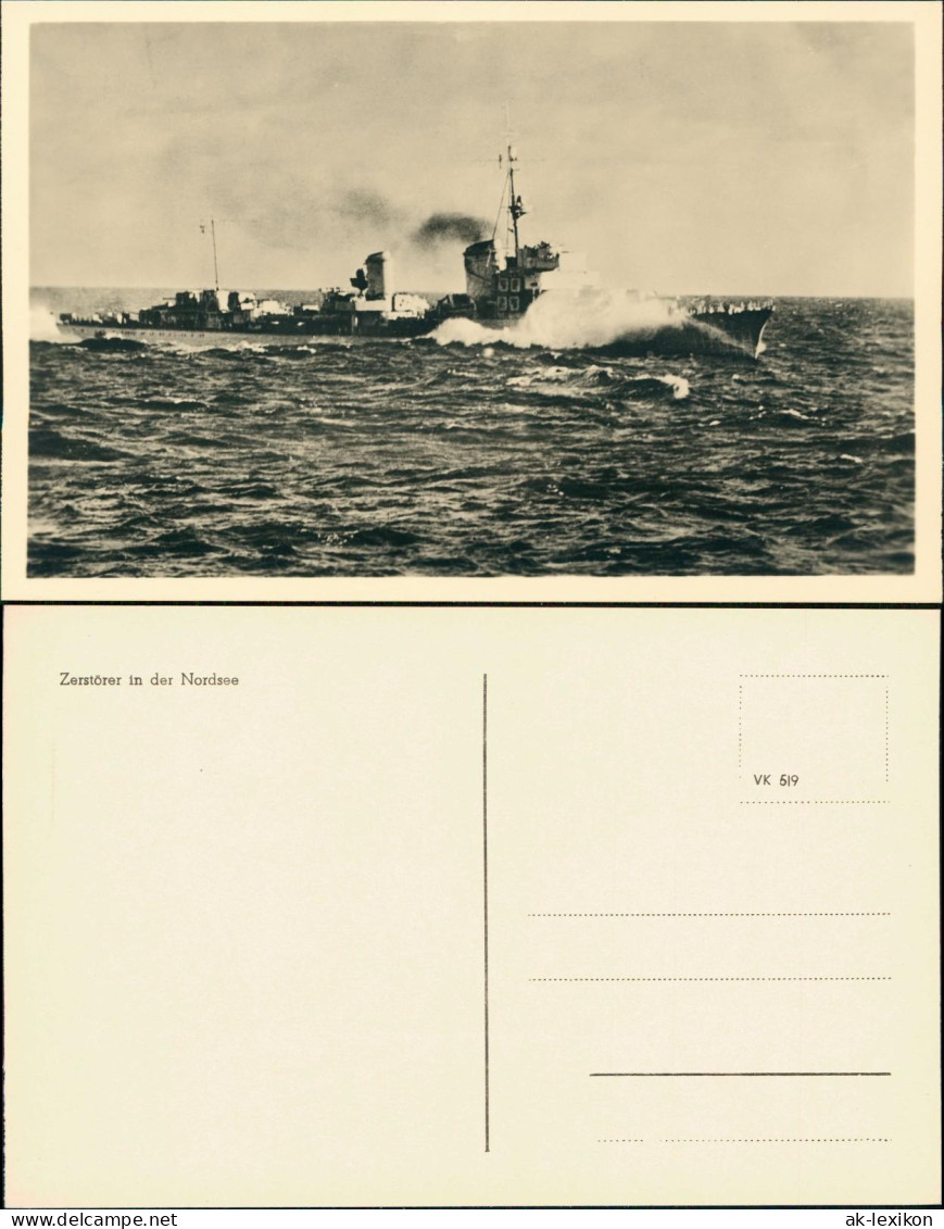 Schiffe/Schifffahrt - Kriegsschiffe (Marine) Zerstörer In Der Nordsee 1940 - Krieg