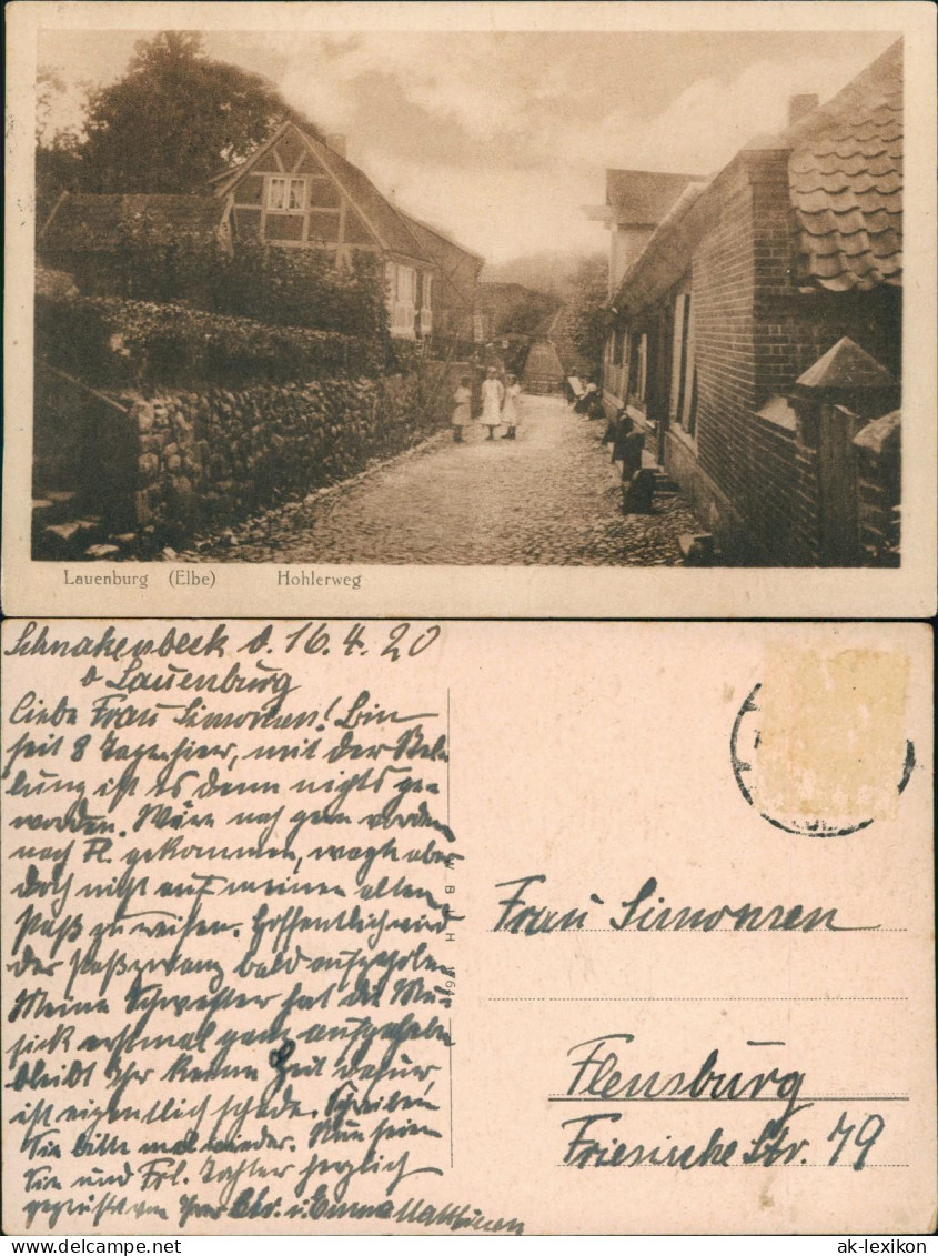 Ansichtskarte Lauenburg (Elbe) Hohlerweg 1920 - Sonstige & Ohne Zuordnung