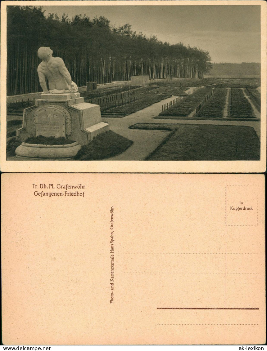 Ansichtskarte Grafenwöhr Gefangenen-Friedhof Truppenübungsplatz 1926 - Grafenwöhr