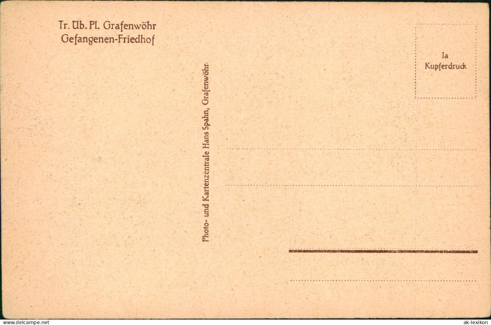 Ansichtskarte Grafenwöhr Gefangenen-Friedhof Truppenübungsplatz 1926 - Grafenwoehr