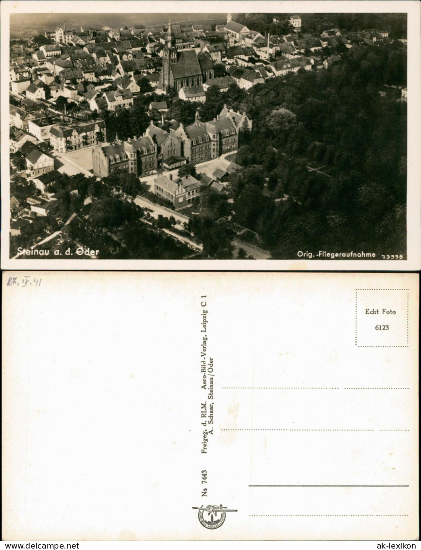 Steinau An Der Oder Ścinawa Luftbild Stadt Kirche - Kr. Lubin Lüben 1930 - Schlesien