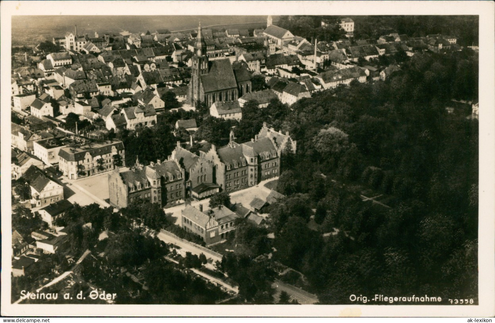 Steinau An Der Oder Ścinawa Luftbild Stadt Kirche - Kr. Lubin Lüben 1930 - Schlesien