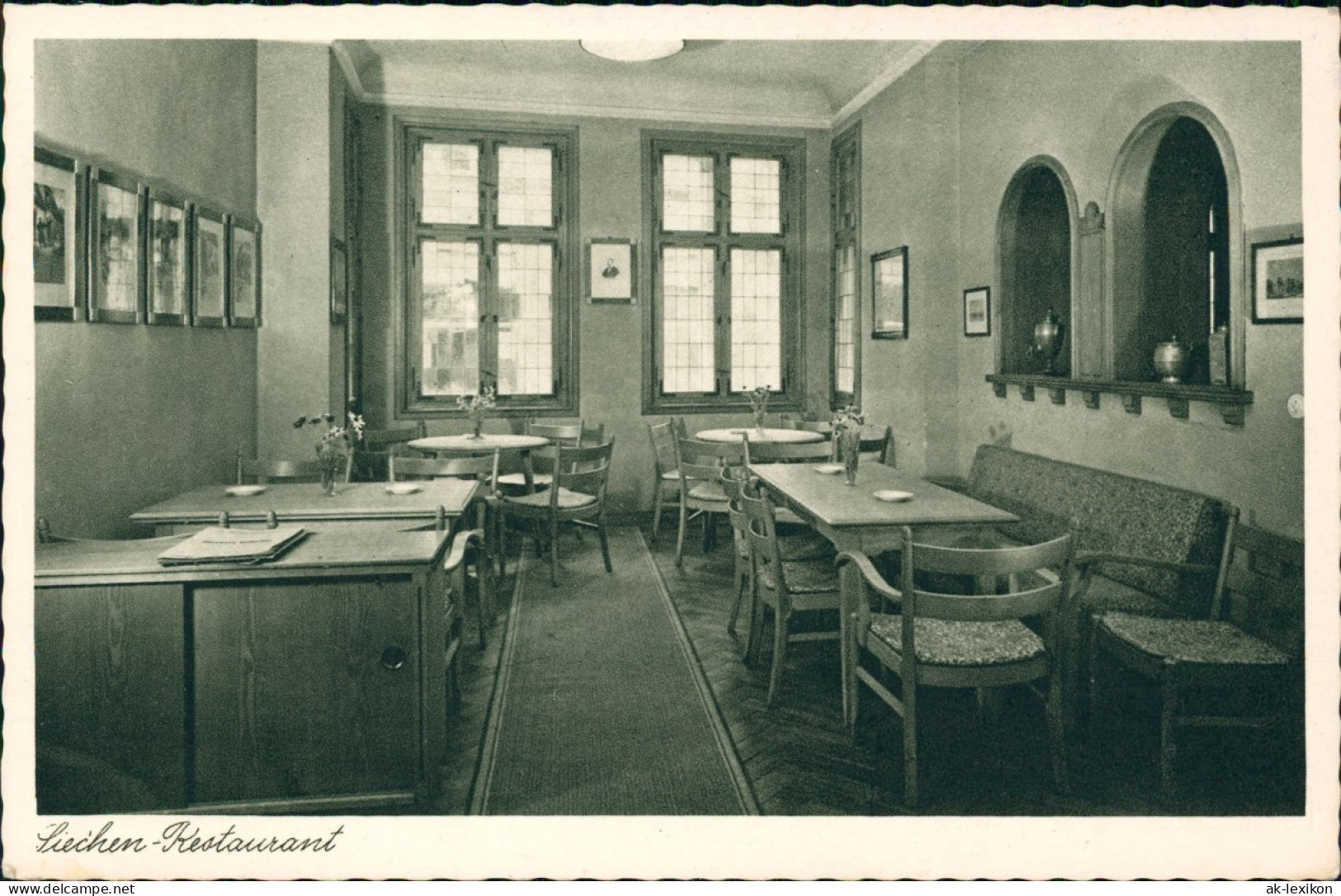 Ansichtskarte Wismar Siechen-Restaurant, Innenansicht 1928 - Wismar