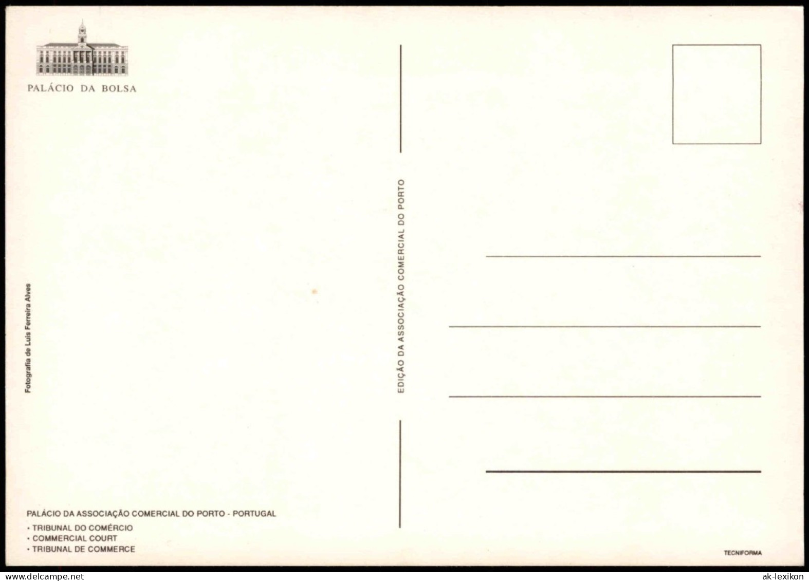 Postcard Porto . TRIBUNAL DO COMÉRCIO Palacio 1996 - Sonstige & Ohne Zuordnung
