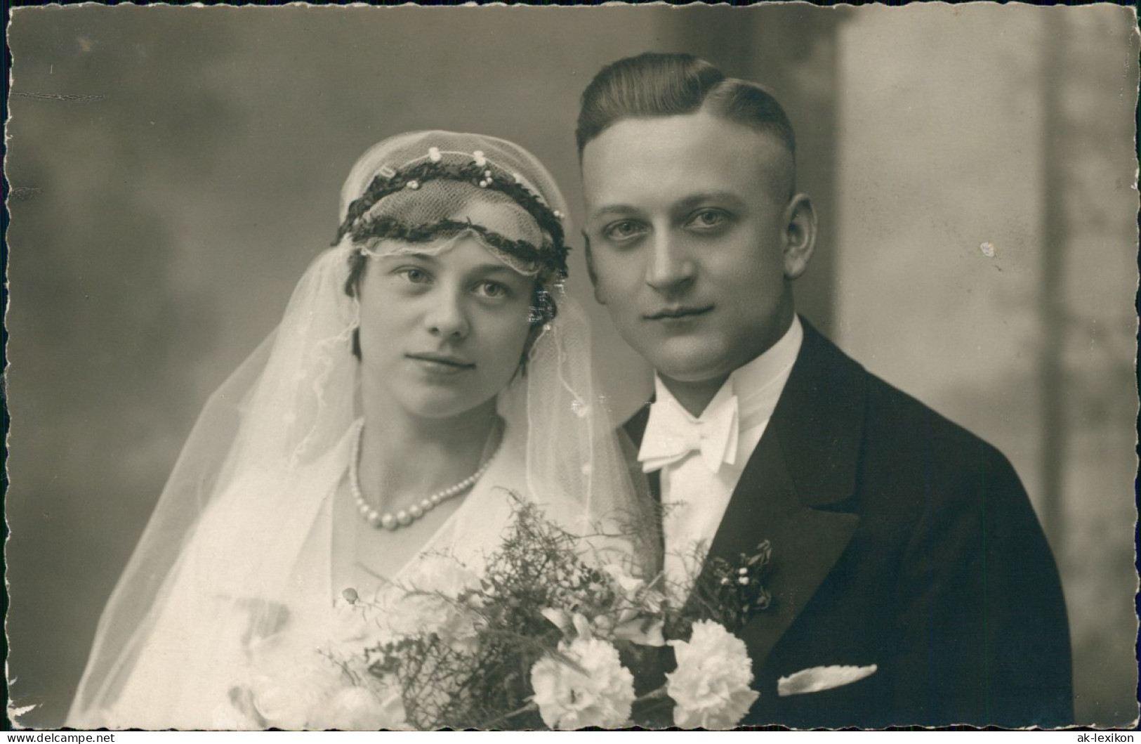 Ansichtskarte  Hochzeit - Braut Und Bräutigam 1932 Privatfoto - Matrimonios