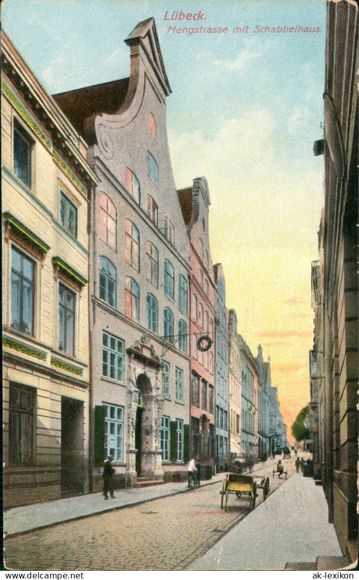 Ansichtskarte Lübeck Mengstrasse Mit Schabbelhaus. 1912 - Autres & Non Classés