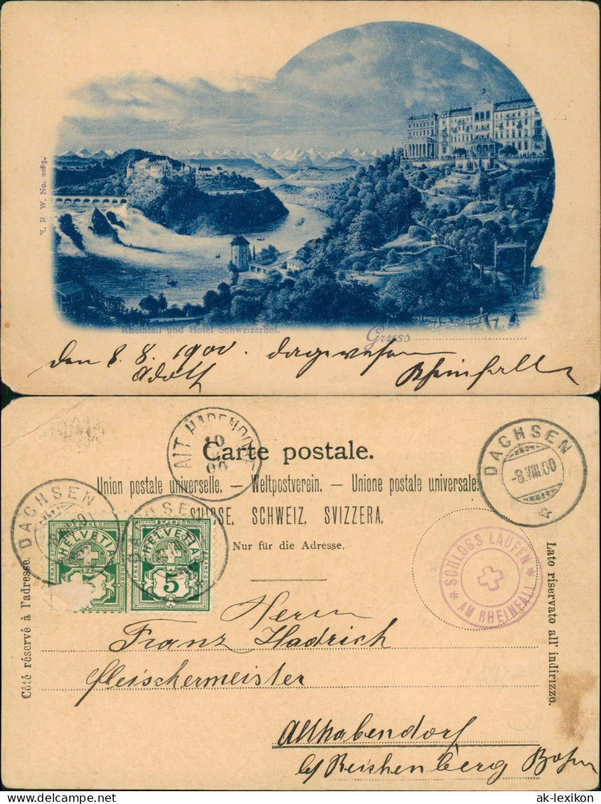 Ansichtskarte Neuhausen Am Rheinfall Rheinfall Und Hotel Schweizerhof 1900 - Otros & Sin Clasificación