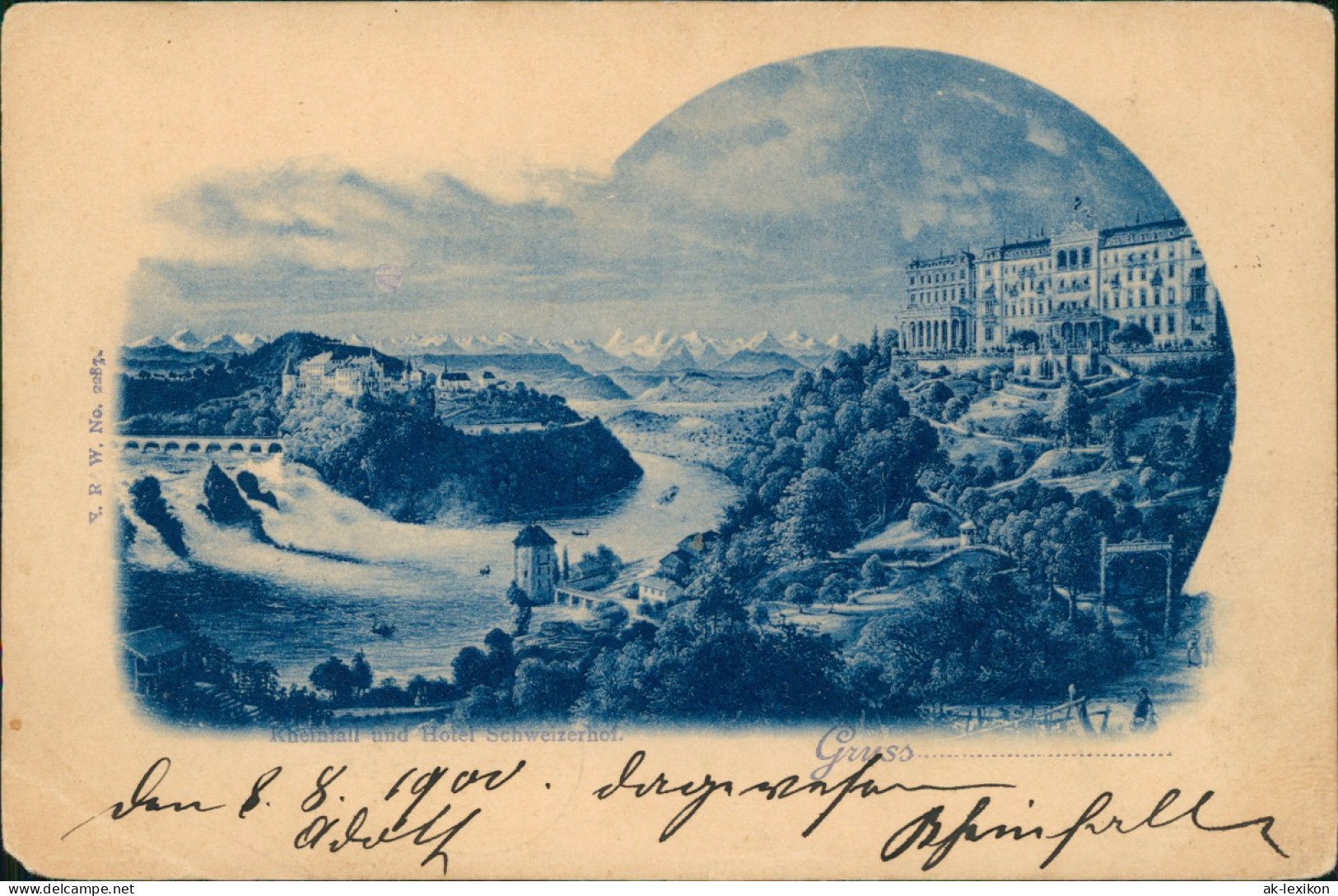 Ansichtskarte Neuhausen Am Rheinfall Rheinfall Und Hotel Schweizerhof 1900 - Sonstige & Ohne Zuordnung
