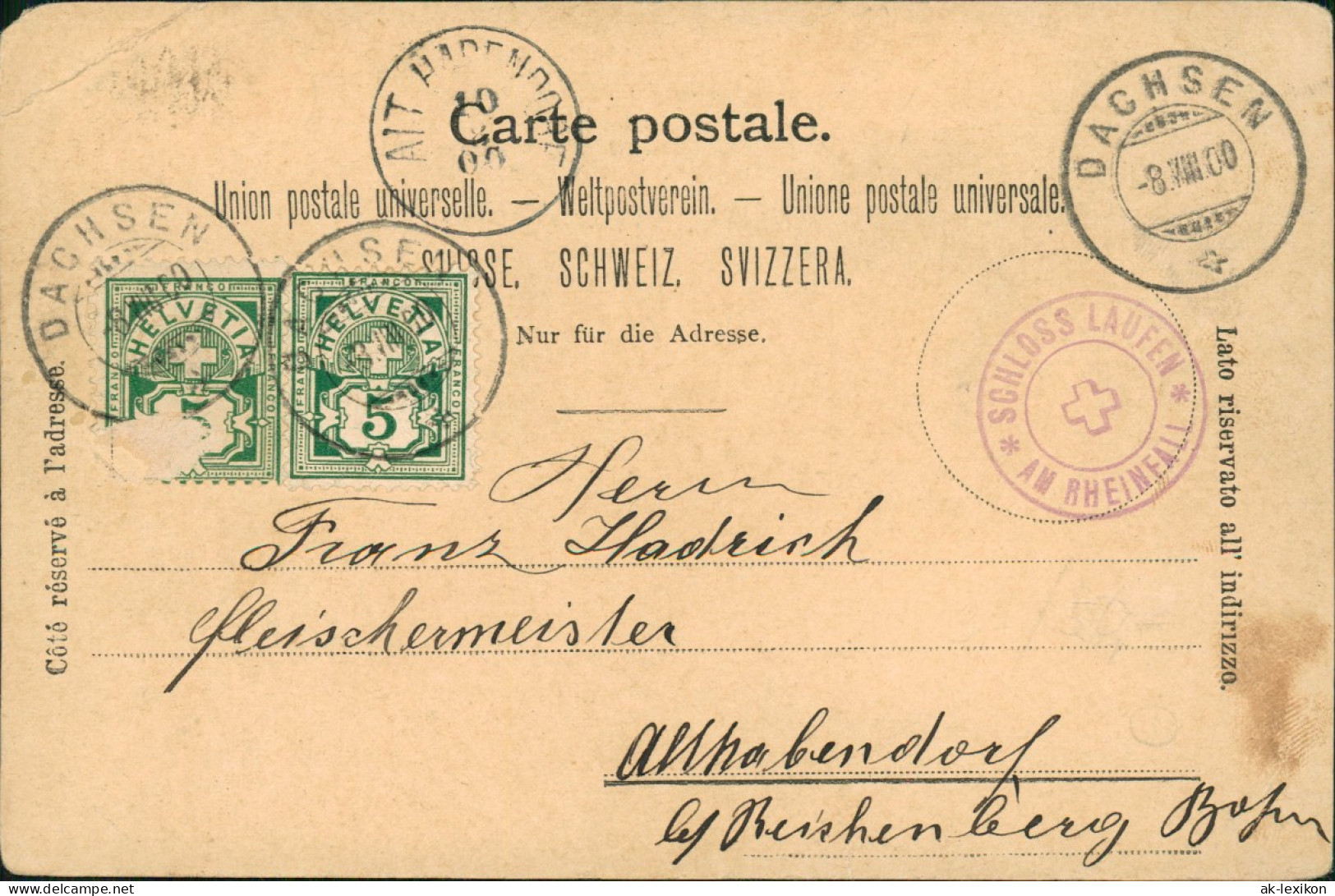 Ansichtskarte Neuhausen Am Rheinfall Rheinfall Und Hotel Schweizerhof 1900 - Other & Unclassified