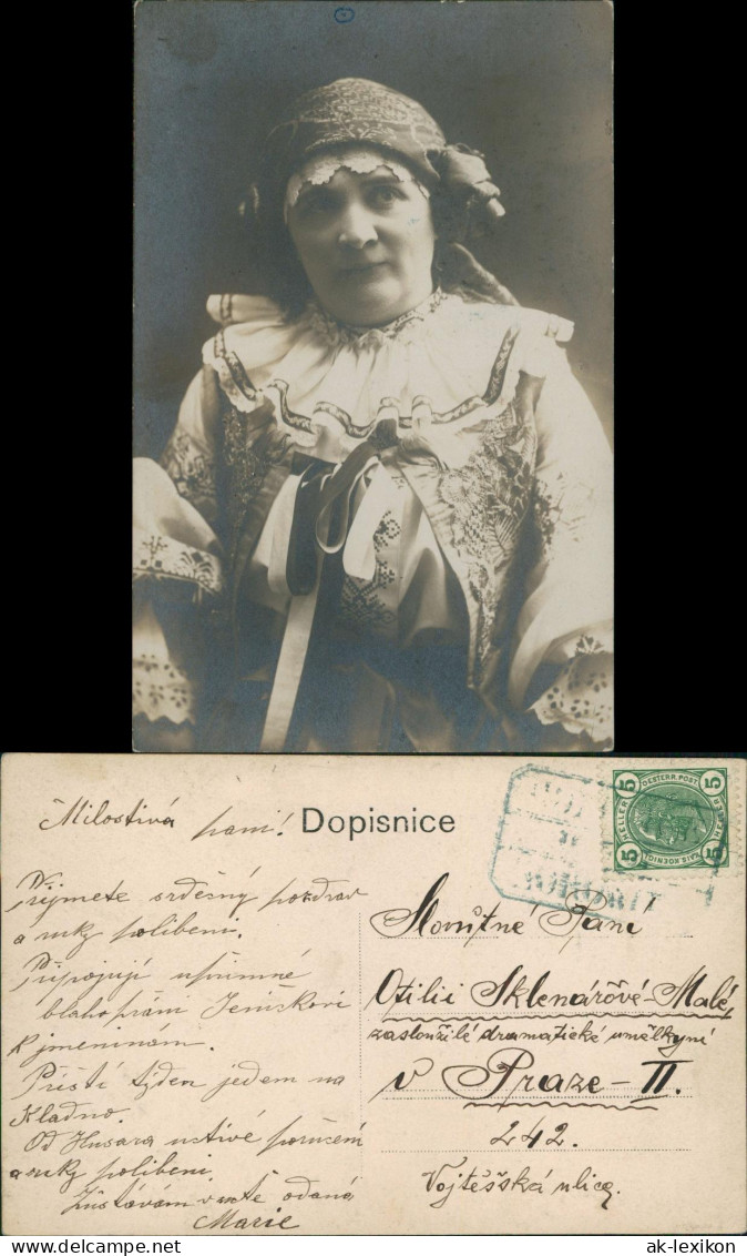 Ansichtskarte  Trachten Typen Tschechien Frau In Tracht 1912 - Kostums