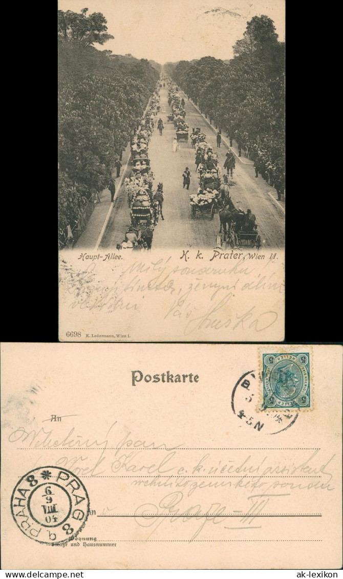Ansichtskarte Wien Prater Hauptallee - Festumzug 1904 - Autres & Non Classés