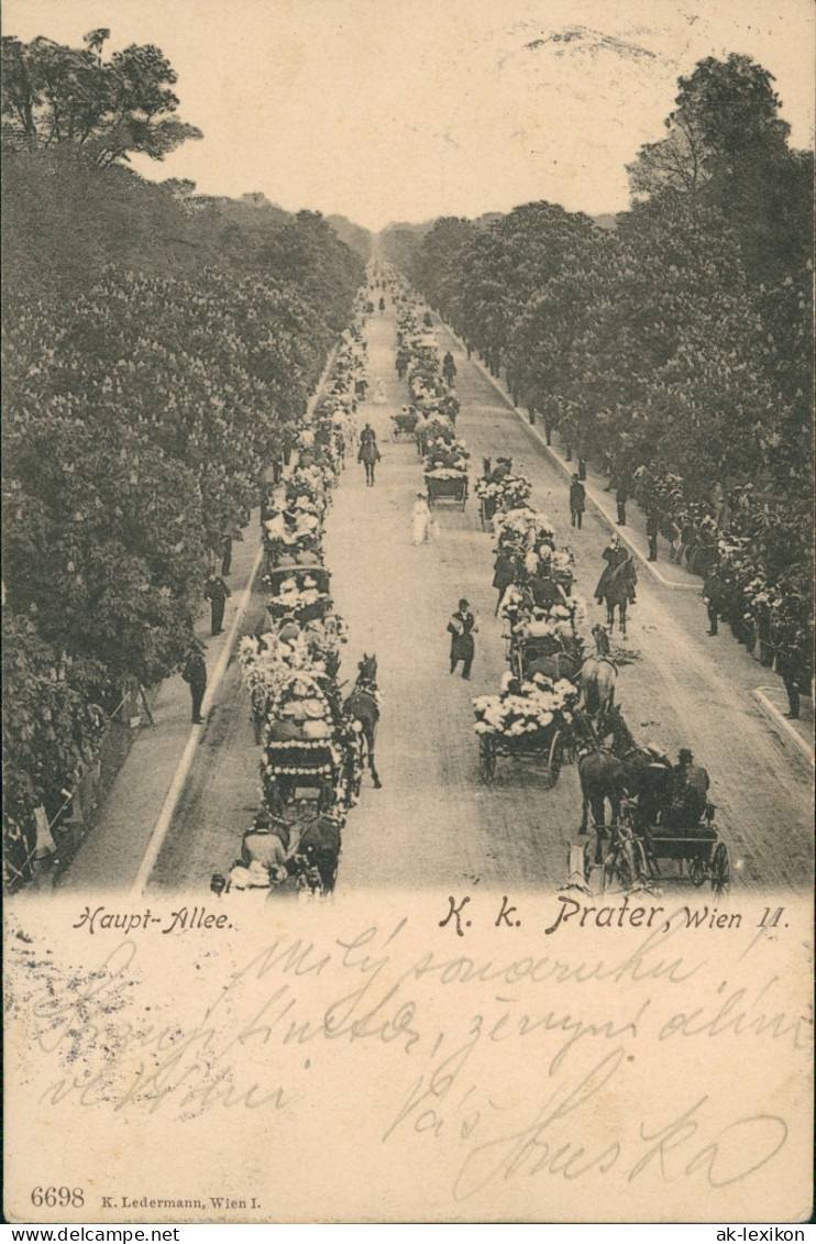 Ansichtskarte Wien Prater Hauptallee - Festumzug 1904 - Autres & Non Classés