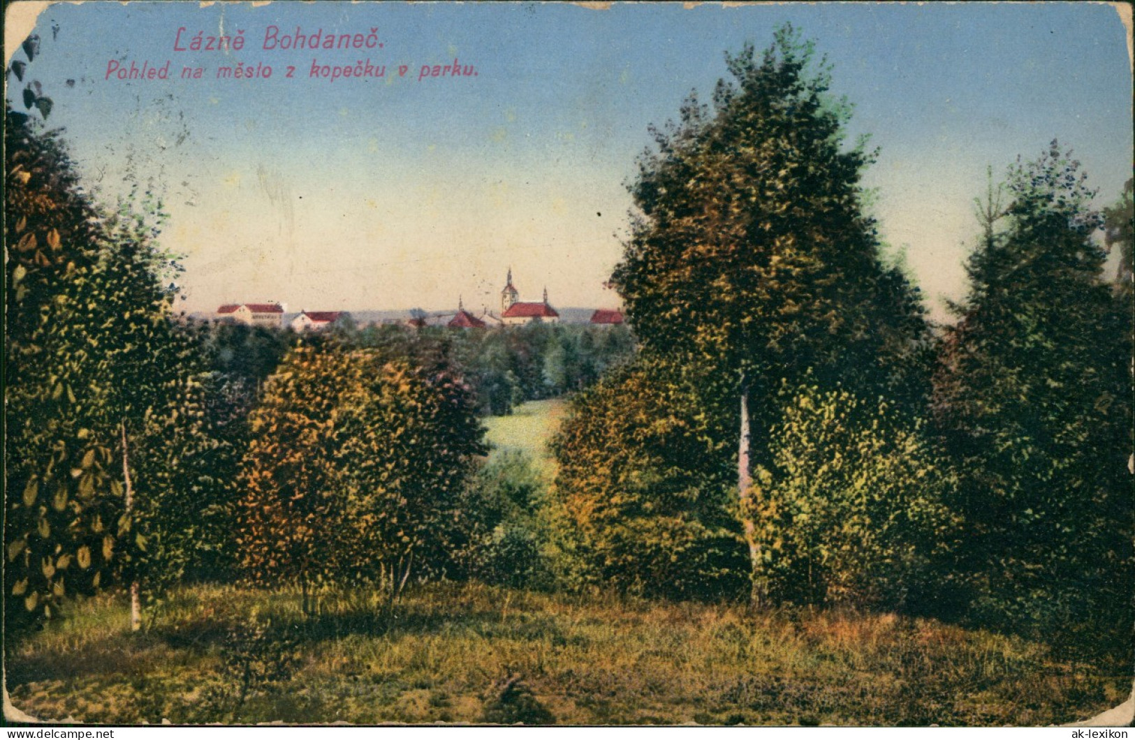 Bohdanetsch Lázně Bohdaneč Pohled Na Město Z Kopečku V Parku. 1923 - Tchéquie