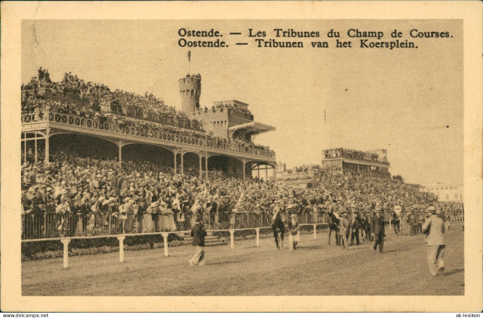 Ostende Oostende Pferderennbahn  Les Tribunes Du Champ De Courses. 1927 - Autres & Non Classés