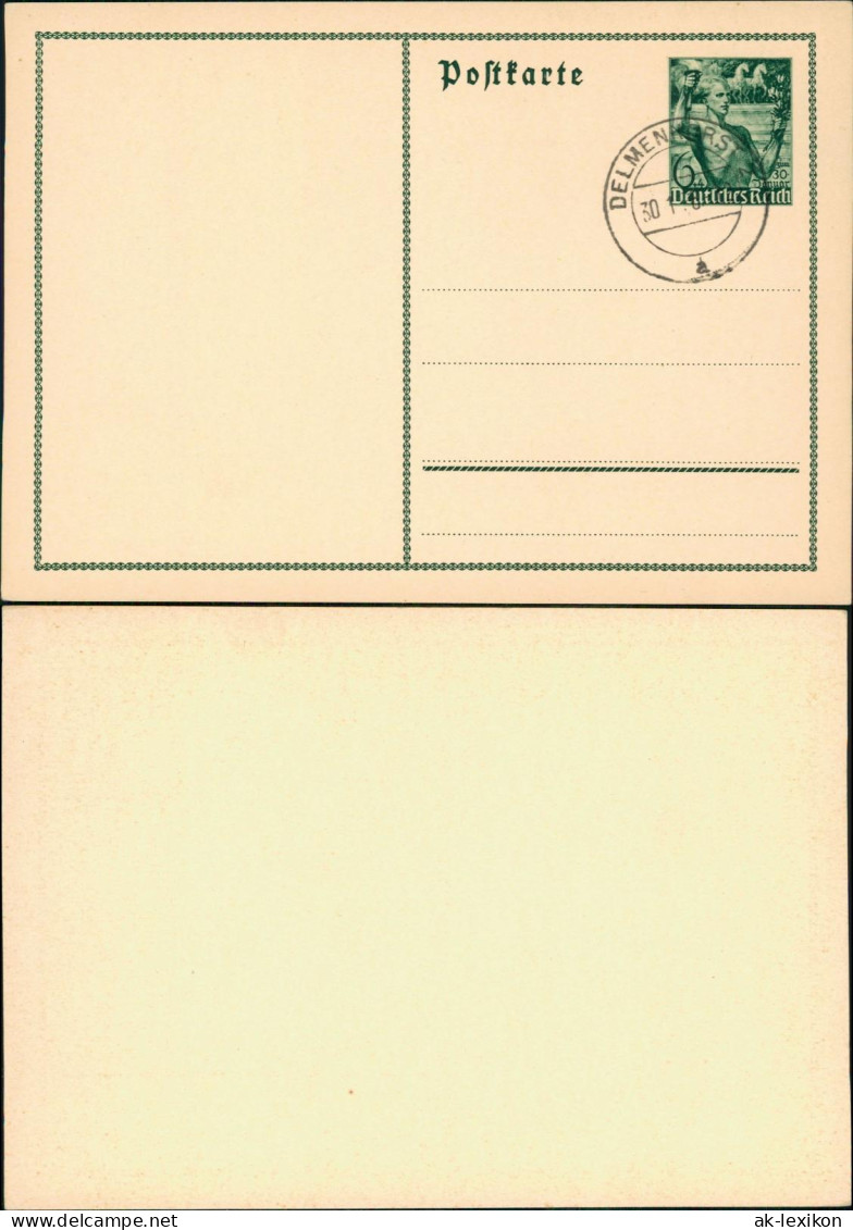 Ansichtskarte  Ganzsache Fackellauf 6+4 1940  Gel. Stempel Delmenhorst - Non Classés