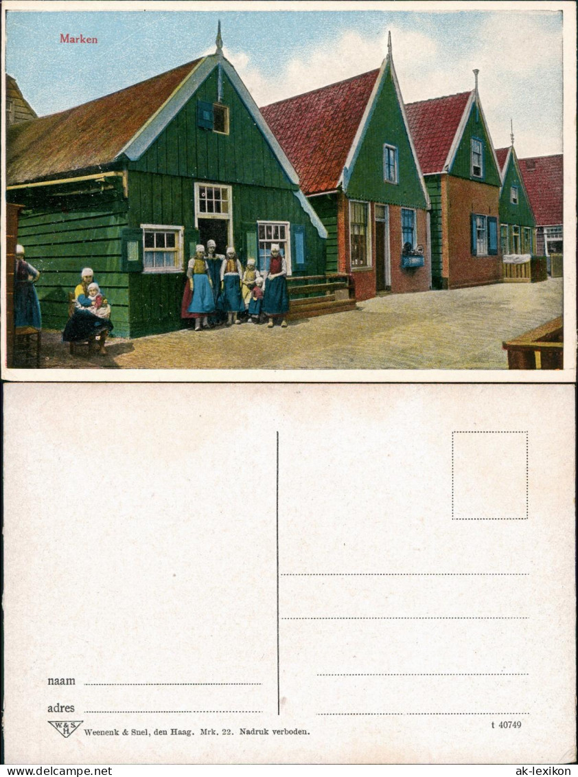 Postkaart Marken-Waterland Insel Marken Stadtpartie 1916 - Marken
