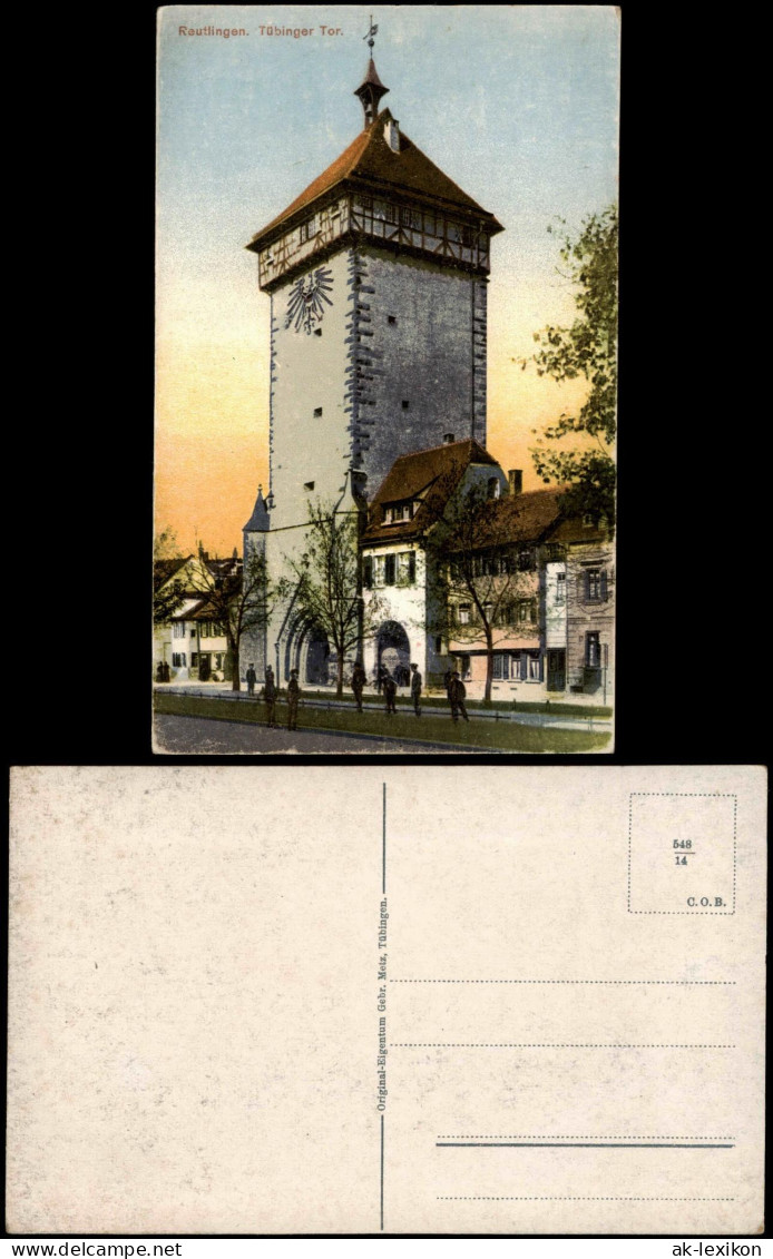 Ansichtskarte Reutlingen Tübinger Tor Mit Reichsadler - Soldaten 1914 - Reutlingen