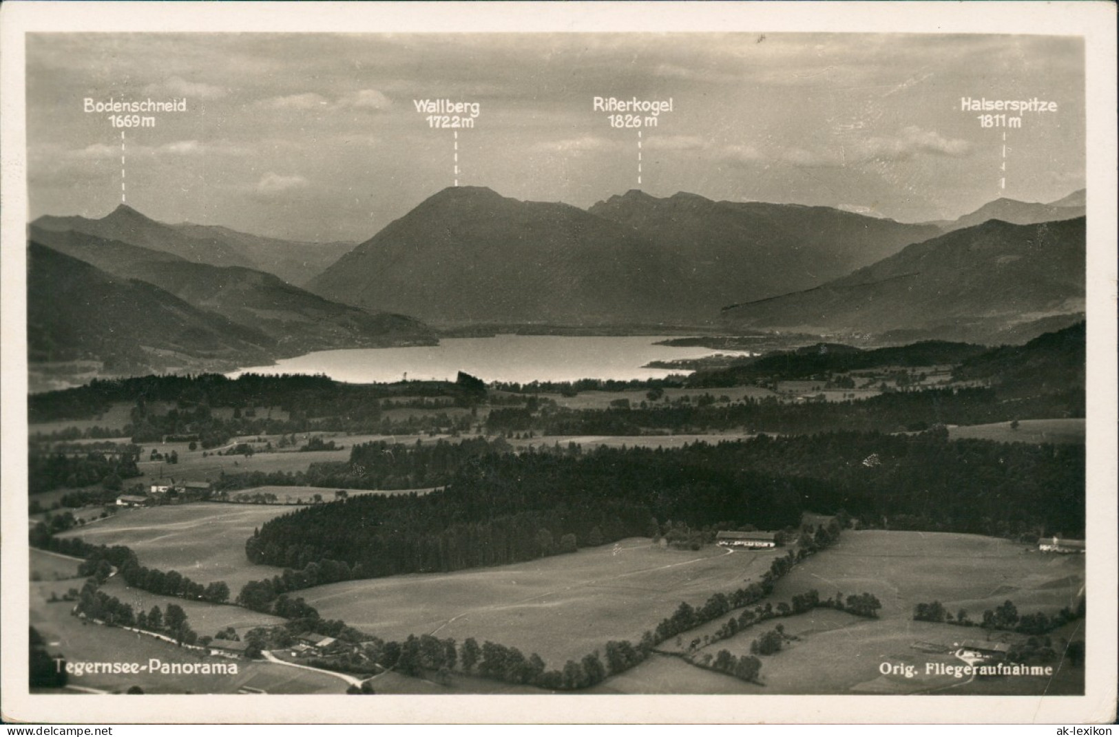 Ansichtskarte Tegernsee (Stadt) Luftbild Mit Bergkette 1936 - Tegernsee