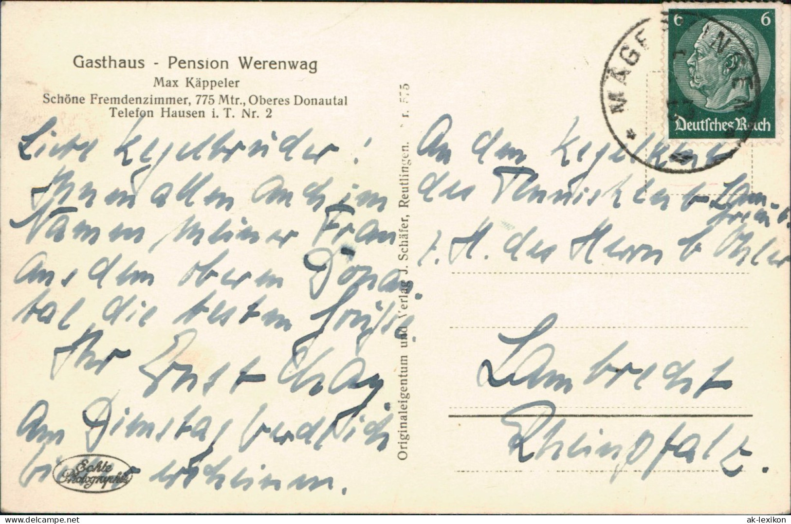 Ansichtskarte Beuron Eichfelsen Mit Werenwag. 1936 - Other & Unclassified