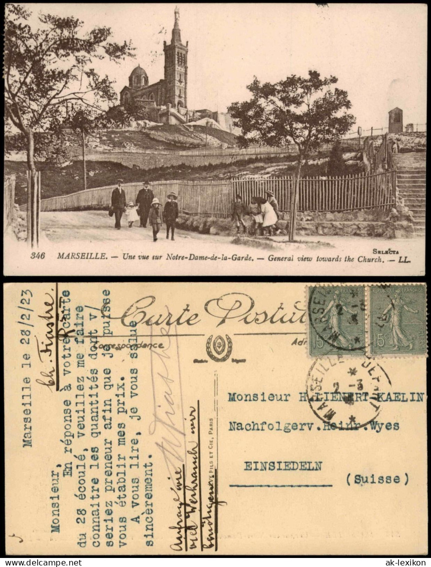 CPA Marseille Une Vue Sur Notre-Dame-de-la-Garde. 1923 - Ohne Zuordnung