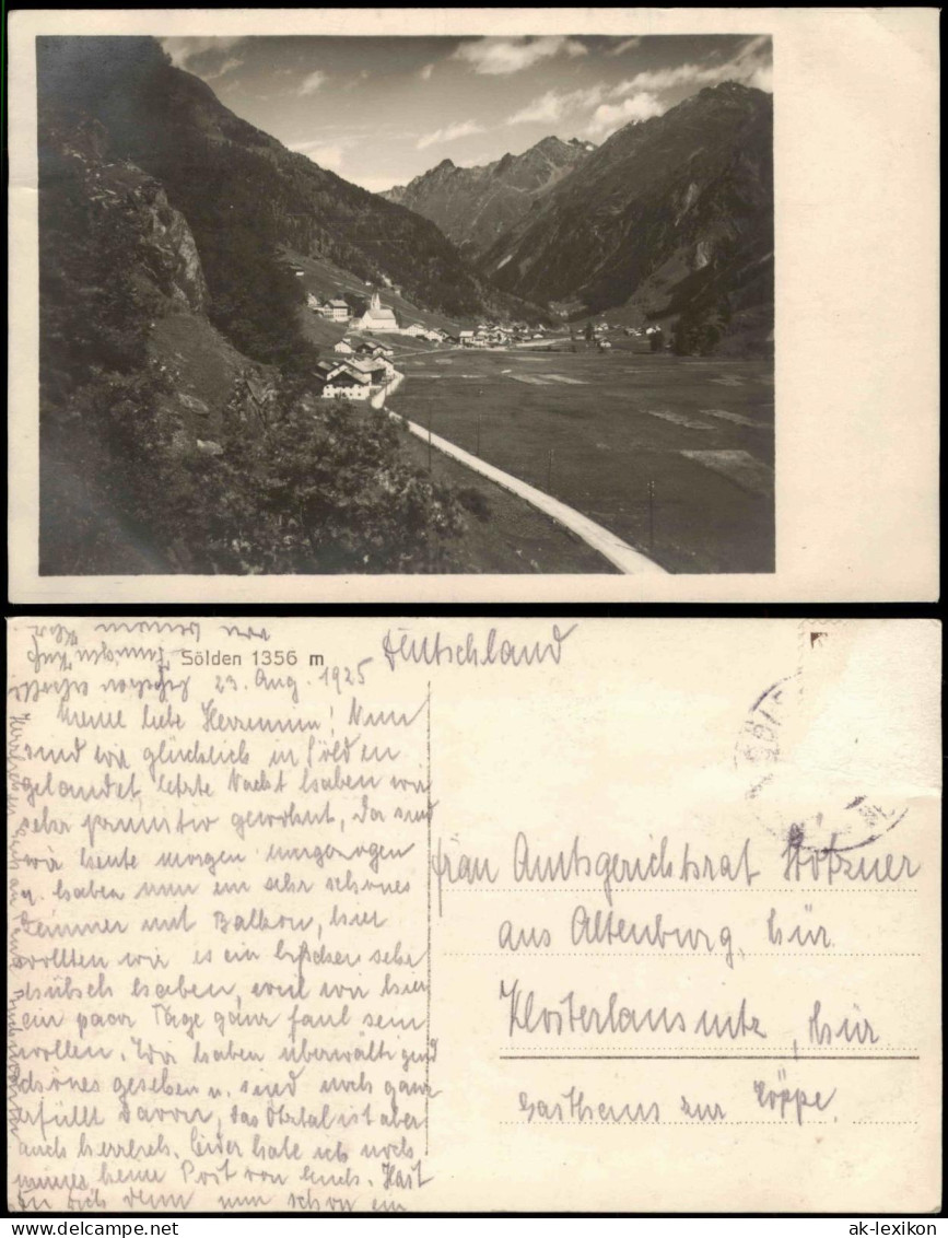 Ansichtskarte Sölden (Ötztal) Stadtblick - Fotokarte 1925 - Andere & Zonder Classificatie
