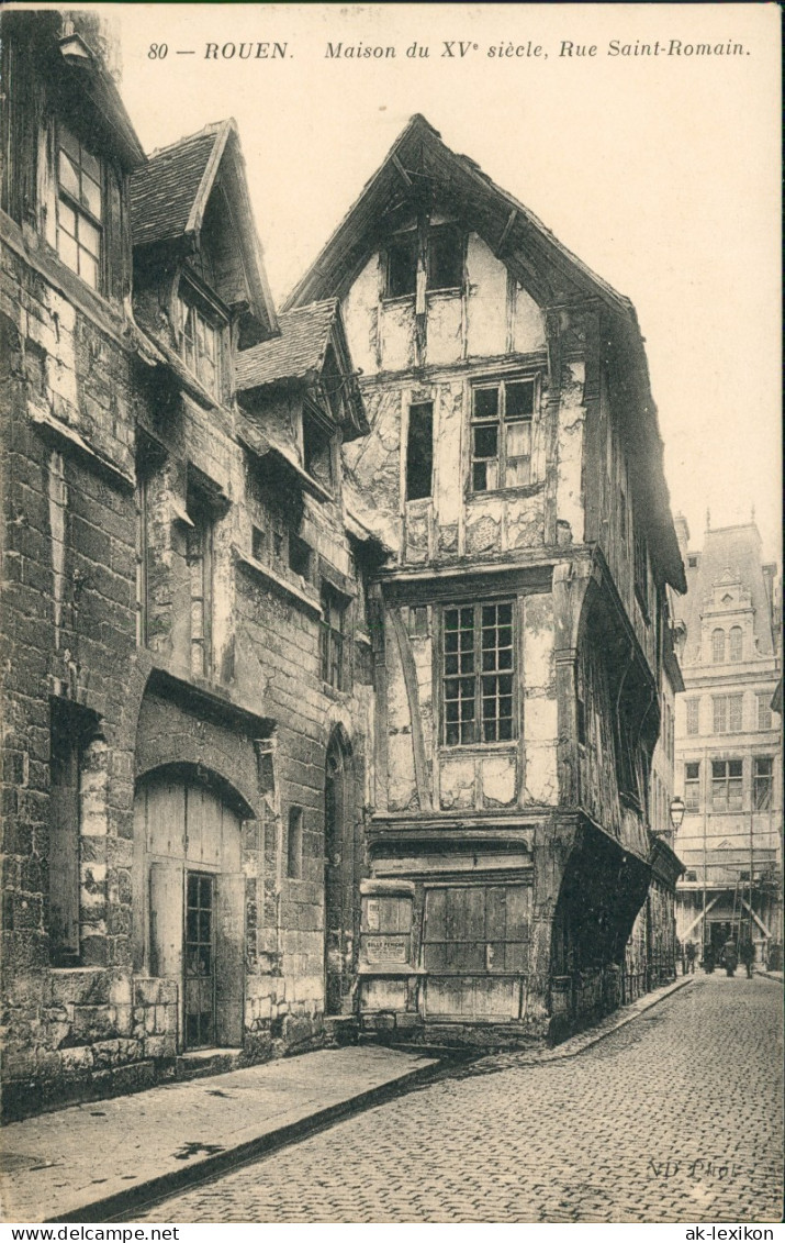 CPA Rouen Maison Du XVe Siècle, Rue Saint-Romain. 1912 - Rouen