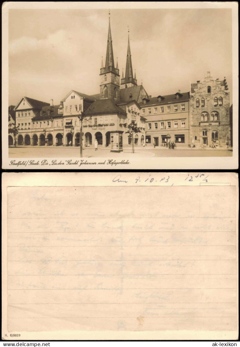 Ansichtskarte Saalfeld (Saale) Sankt Johannes Und Hofapotheke. 1932 - Saalfeld