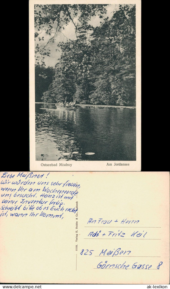 Postcard Misdroy Międzyzdroje Jordansee, Ausflugsboot 1928 - Pommern