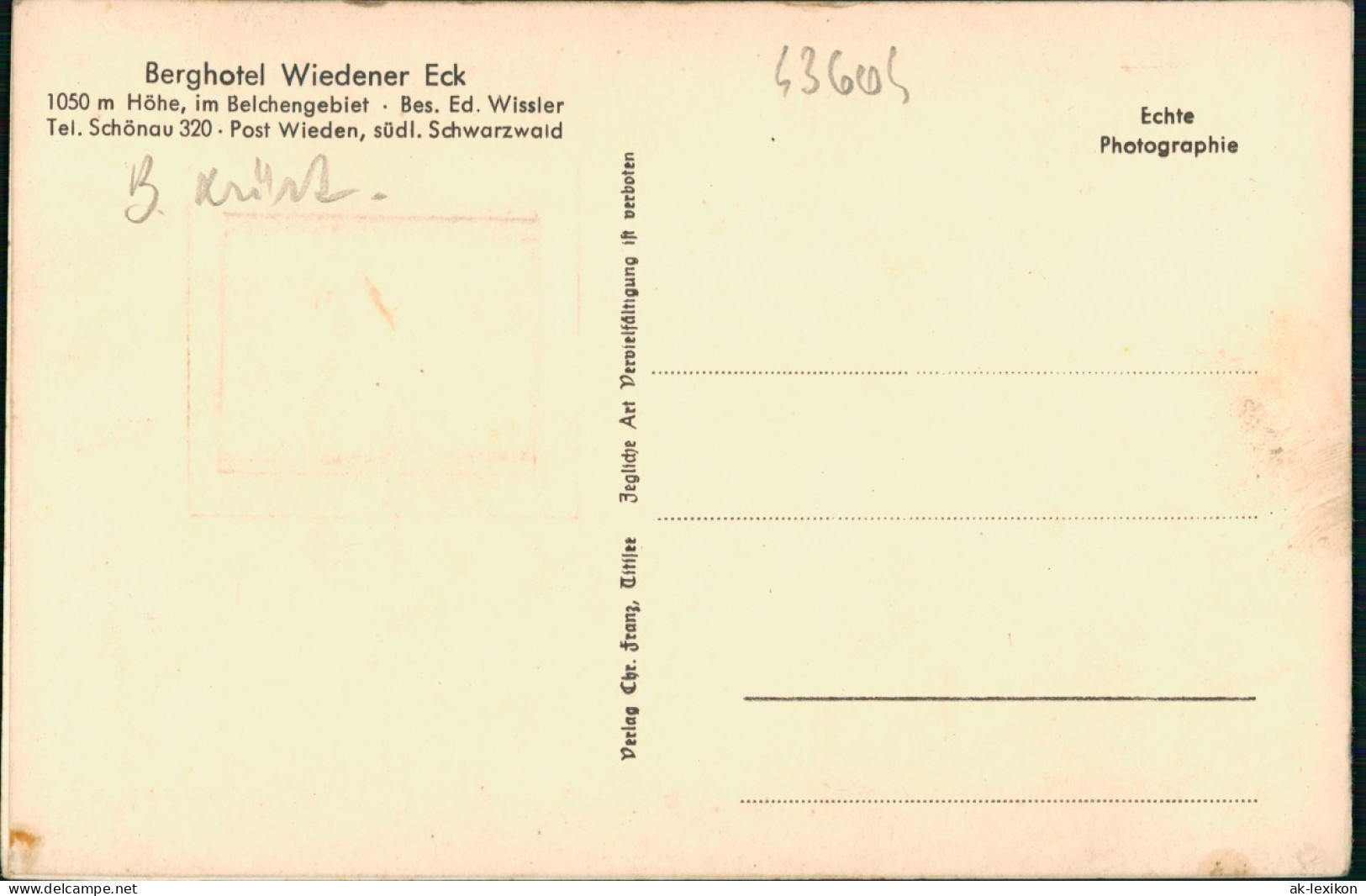 Wieden (Schwarzwald) Berghotel Wiedener Eck - Schönau 1940 Leporello - Andere & Zonder Classificatie