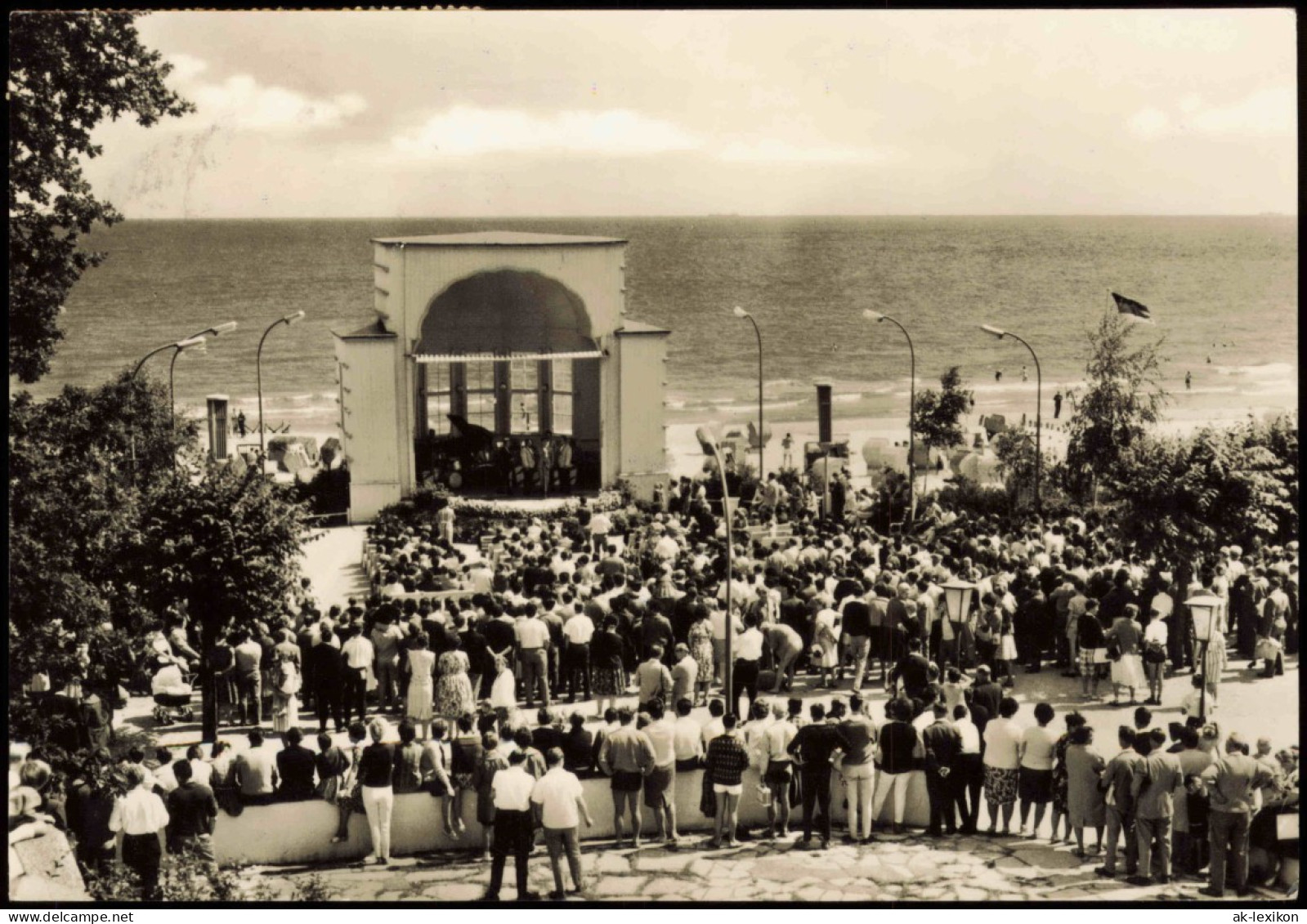 Bansin-Heringsdorf Usedom Strandpromenade Musikpavillon Zur DDR-Zeit 1967 - Sonstige & Ohne Zuordnung