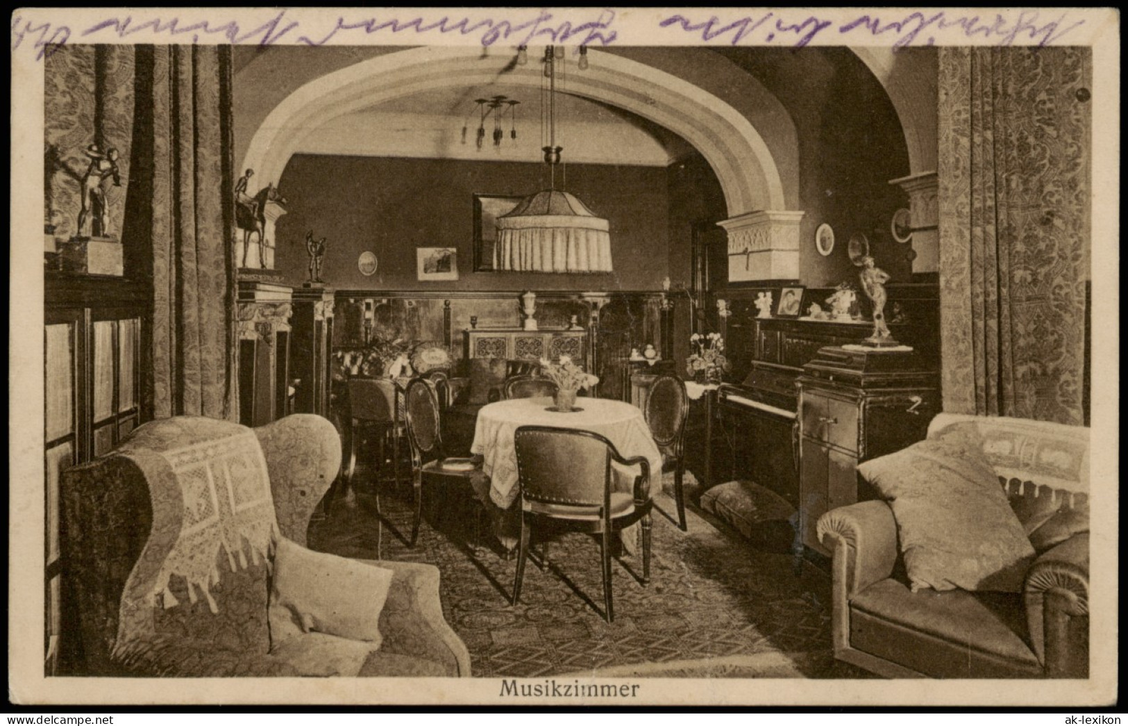 Ansichtskarte Kiel Continental-Hotel, Musikzimmer 1922 - Andere & Zonder Classificatie