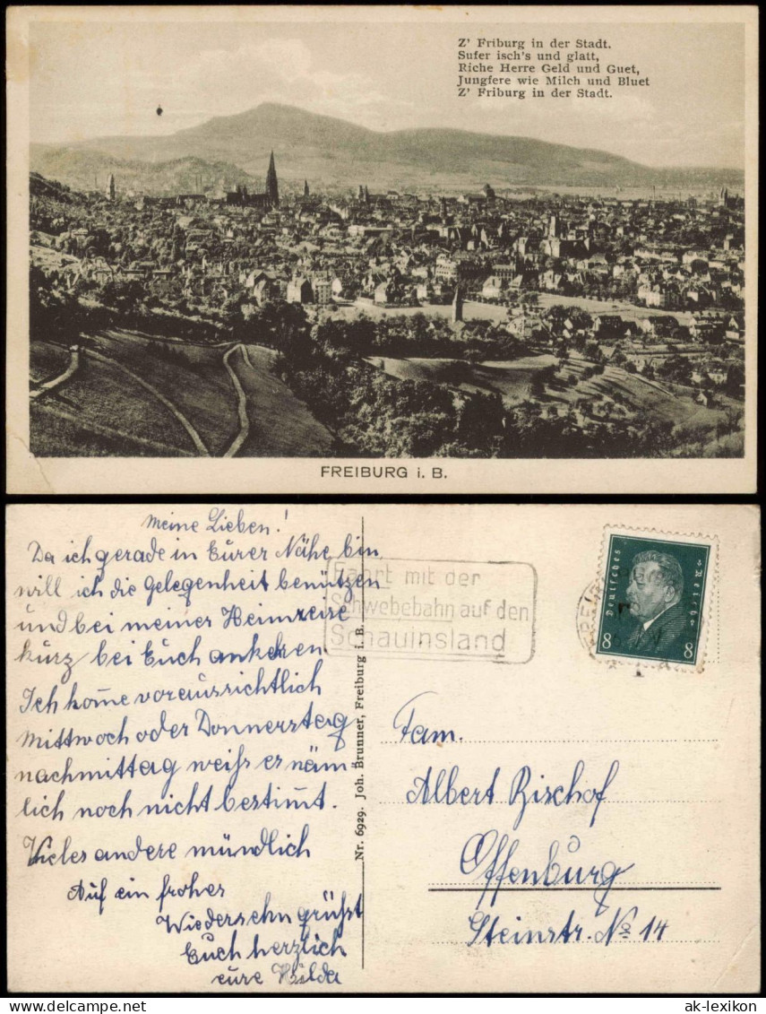 Ansichtskarte Freiburg Im Breisgau Panorama-Ansicht, Stadt-Ansicht 1930 - Freiburg I. Br.