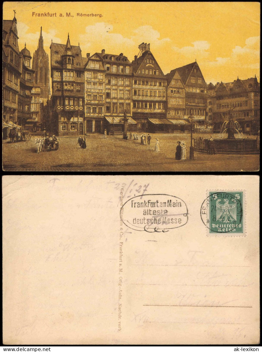 Ansichtskarte Frankfurt Am Main Römerberg 1927 - Frankfurt A. Main