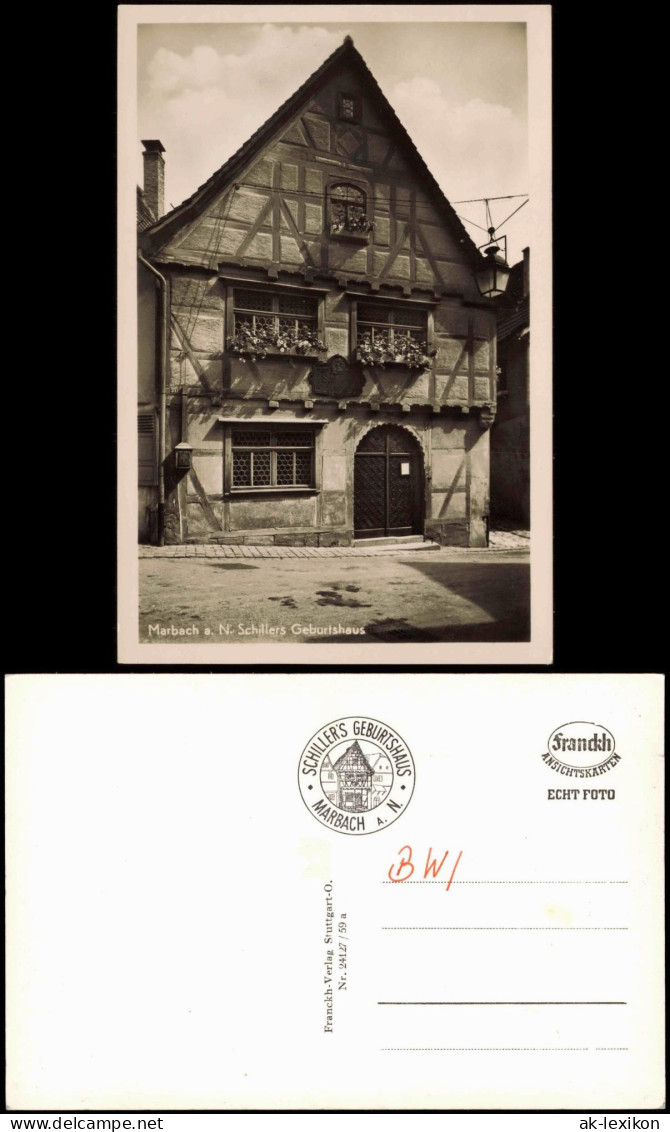 Ansichtskarte Marbach Am Neckar Schillers Geburtshaus 1940 - Andere & Zonder Classificatie