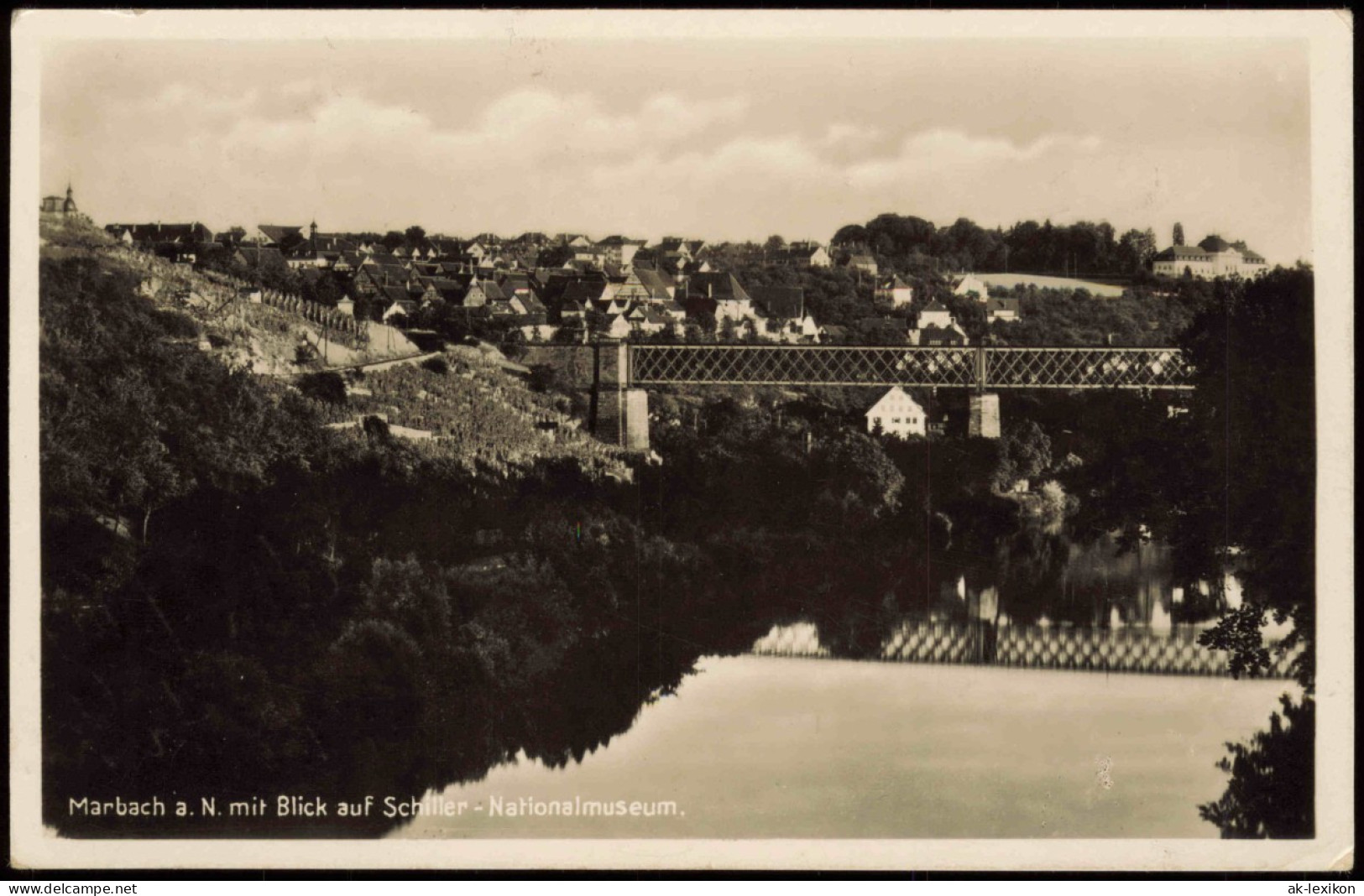 Marbach Am Neckar Panorama-Ansicht Mit Blick Auf Schiller-Nationalmuseum 1938 - Other & Unclassified