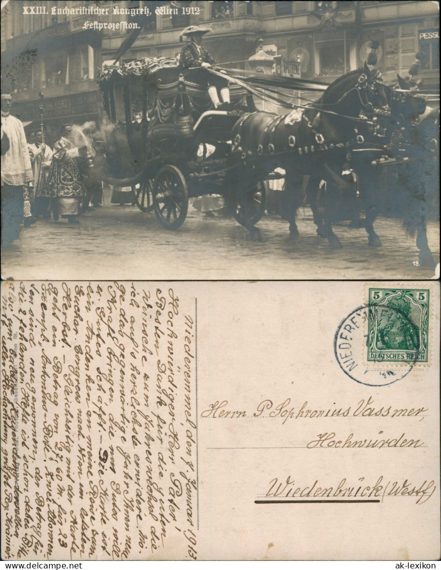 Ansichtskarte Wien XXIII. Eucharistischer Kongreß Festprozession 1912 - Andere & Zonder Classificatie