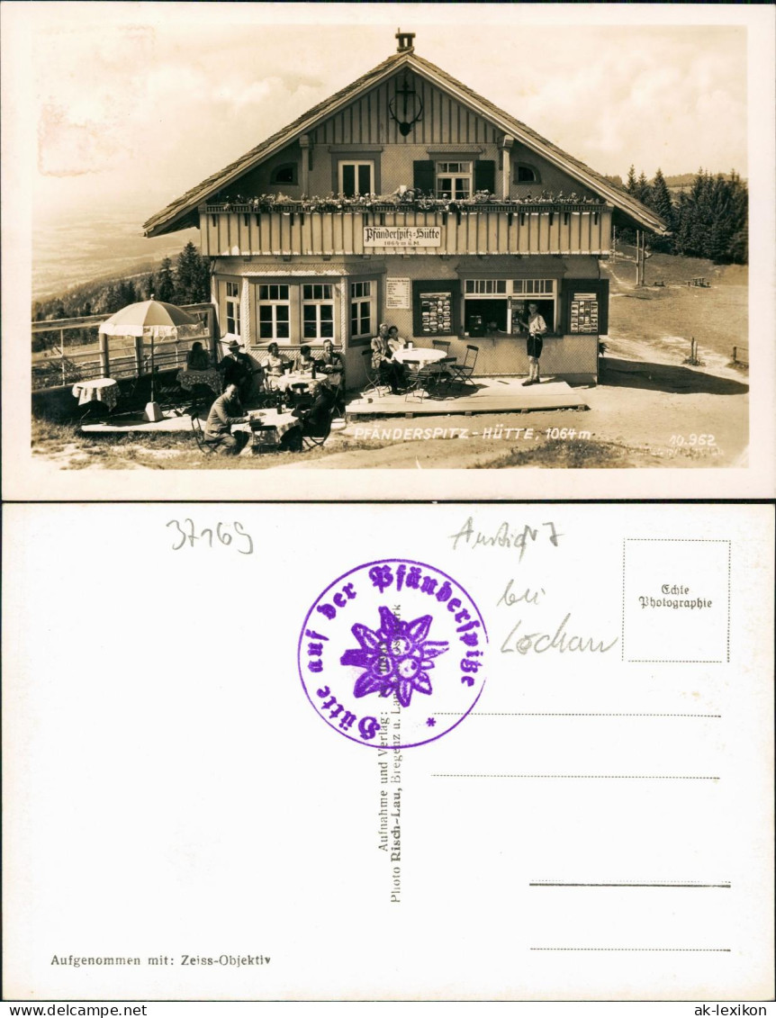 Ansichtskarte Bregenz Pfänderspitz Hütte, Kiosk Terasse Mit Gästen 1930 - Other & Unclassified