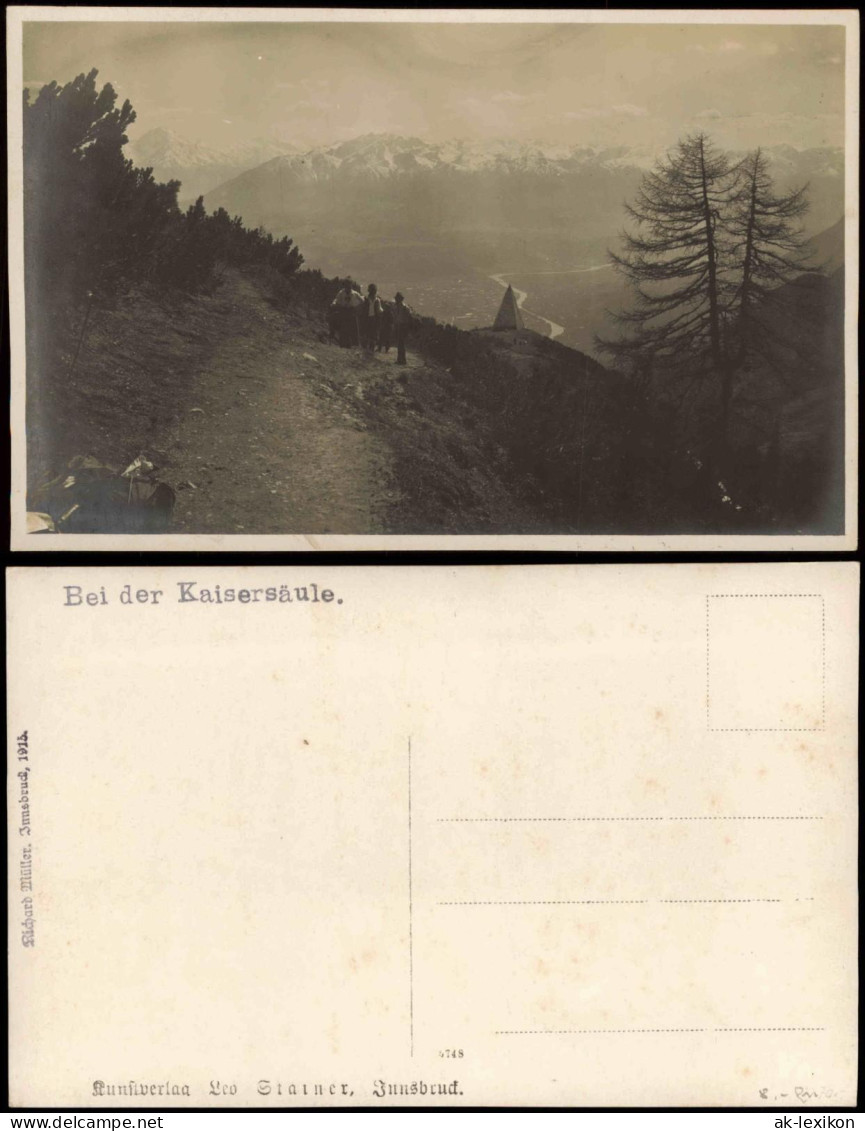 Alpen (Allgemein) Berg-Panorama, Wander-Gruppe, Echtfoto-AK 1920 - Unclassified