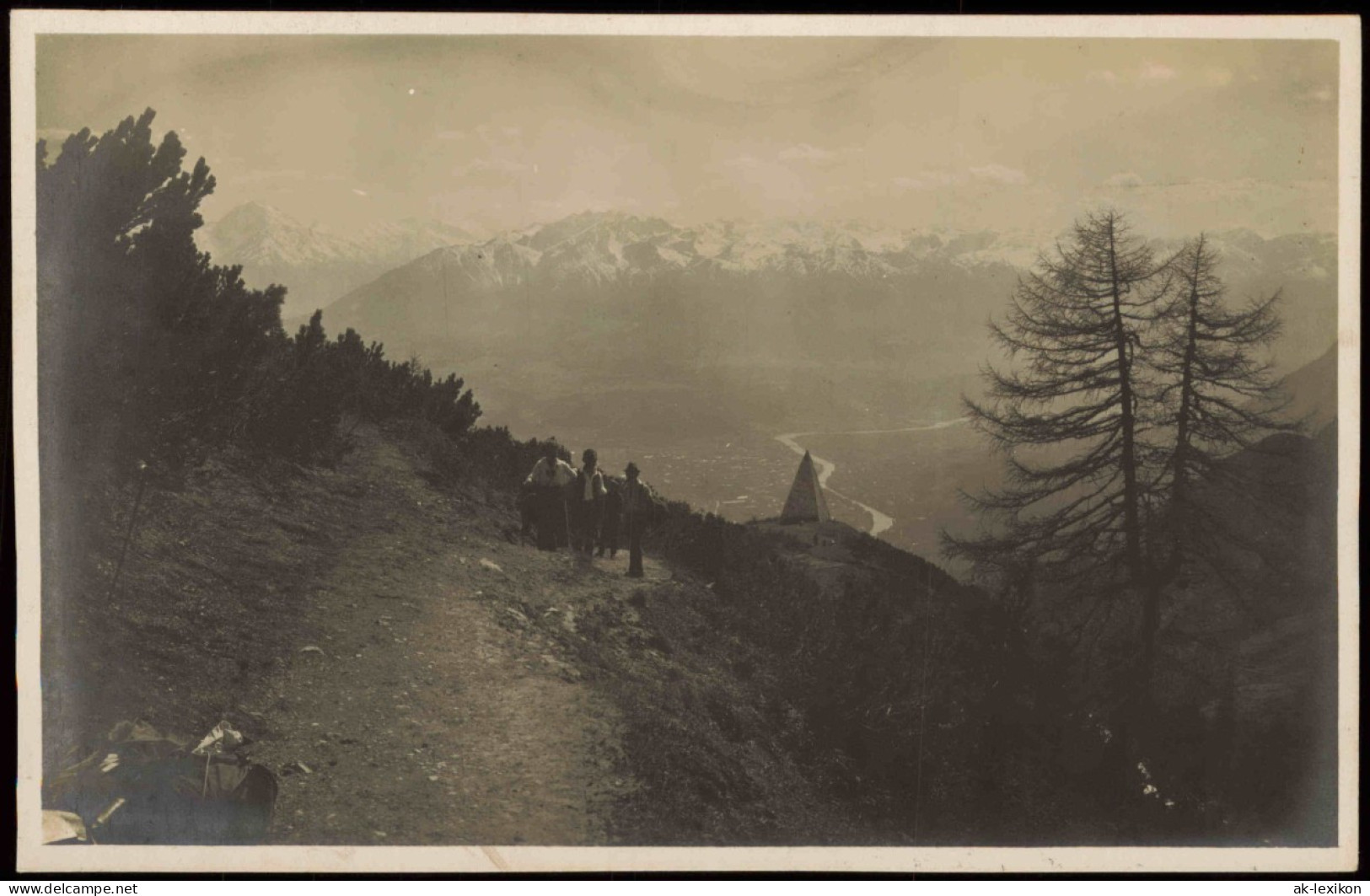 Alpen (Allgemein) Berg-Panorama, Wander-Gruppe, Echtfoto-AK 1920 - Unclassified