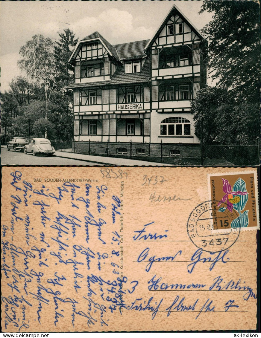 Ansichtskarte Bad Sooden-Bad Sooden-Allendorf Haus Erika, Straßenpartie 1965 - Bad Sooden-Allendorf