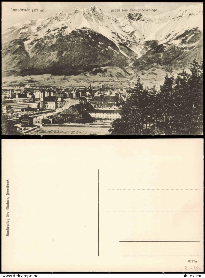 Ansichtskarte Innsbruck Panorama-Ansicht Gegen Das Frauhitt-Gebirge 1920 - Innsbruck