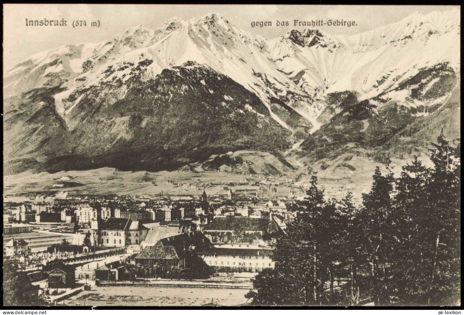 Ansichtskarte Innsbruck Panorama-Ansicht Gegen Das Frauhitt-Gebirge 1920 - Innsbruck