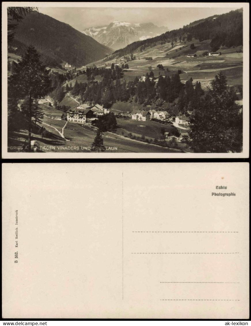 Gries Am Brenner Panorama-Ansicht Mit VINADERS UND TRIBULAUN 1930 - Andere & Zonder Classificatie